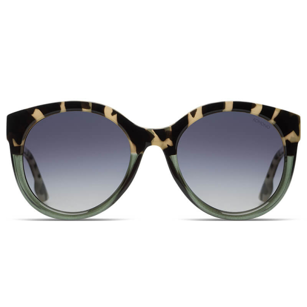 Komono Sonnenbrille Ellis emerald bobcat Rahmen, rauchgrau verlaufende Gläser, cat-Eye,  cat-Eye, Front